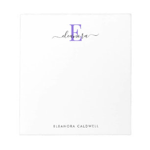 Elegant Classic Lila Monogram Anteckningsblock