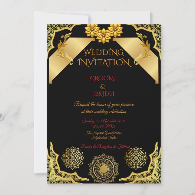 Elegant Classic Marriage Invite Template Inbjudningar (Framsida)