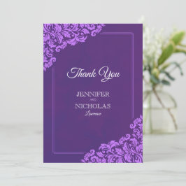 Elegant Classic med Blommigt för Bröllop Tack Kort