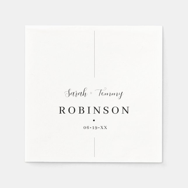 Elegant Classic med Rand Bröllop Pappersservett (Framsidan)