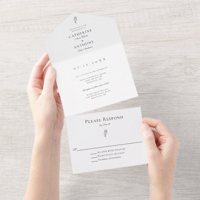 Elegant Classic Minimalist Botanical Löv Simple  (Tearaway)