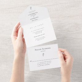 Elegant Classic Minimalist Botanical Löv Simple