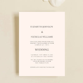 elegant classic minimalist wedding invitation inbjudningar