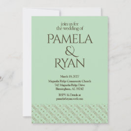 Elegant Classic Mint Wedding Invitation Inbjudningar