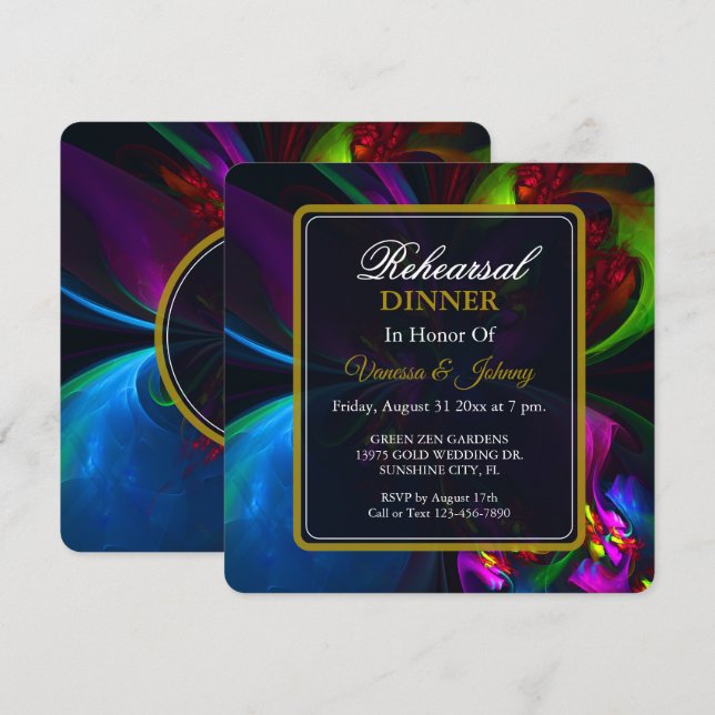 Elegant Classic Modern Floral Pattern #902 Wedding Inbjudningar (Fram/baksida)