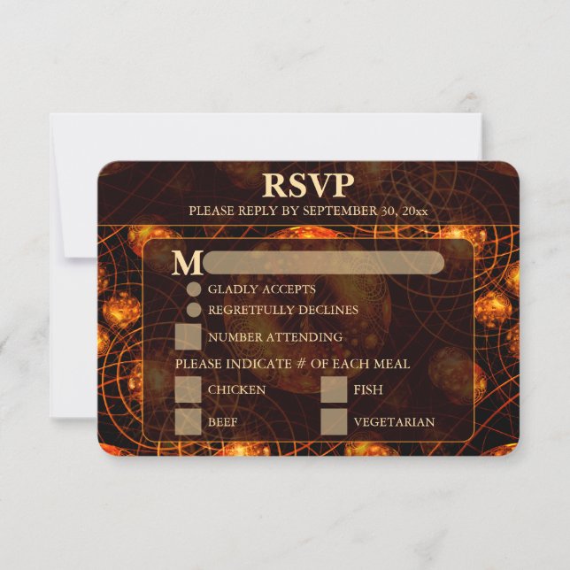 Elegant Classic Modern Gold #901 Wedding RSVP Card (Framsida)