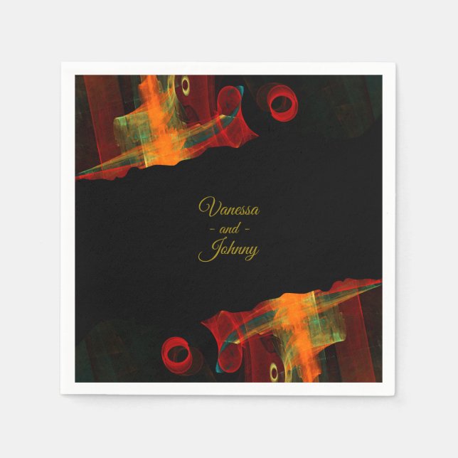 Elegant Classic Modern Trendy Pattern #903 Wedding Pappersservett (Framsidan)