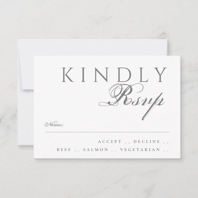 Elegant Classic Modern Typography White Bröllop OSA Kort (Framsida)