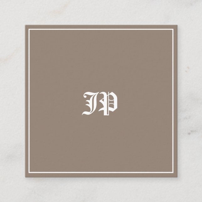 Elegant Classic Monogram Design Trendig - oformate Fyrkantigt Visitkort (Framsida)