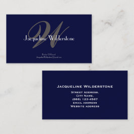 Elegant Classic Monogram & Namn Chic Professionell Visitkort