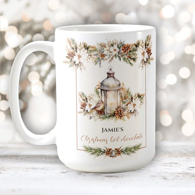 Elegant Classic Namn Hett - Kakaojul - stor Kaffemugg (Elegant Classic Name Hot Cocoa Christmas Large Coffee Mug)