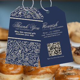 Elegant Classic Navy Blue Cake Bakery Presentetikett