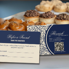Elegant Classic Navy Blue Cake Bakery Rabattkort
