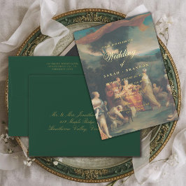 Elegant Classic Old painting Wedding Inbjudningar