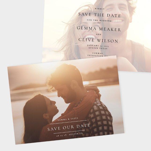 Elegant Classic Photo Bröllop Spara Datumet (Skapare uppladdad)