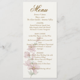 Elegant Classic Purple Florals Wedding Menu Meny