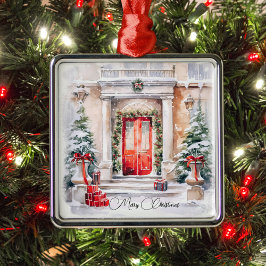 Elegant Classic Red Door God jul Julgransprydnad Metall