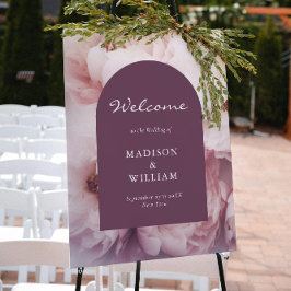 Elegant Classic Regal Lila Peonies Arch Bröllop Poster