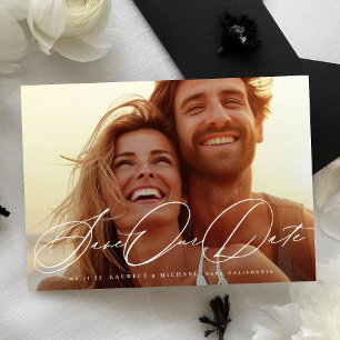 Elegant Classic Romantic Photo Bröllop Spara Datumet
