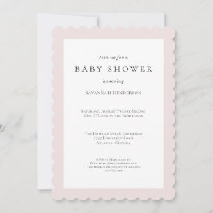 Elegant Classic Rosa Baby Shower Inbjudningar