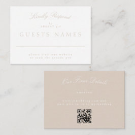 Elegant Classic Rosa Bröllop QR CODE OSA Anteckningskort