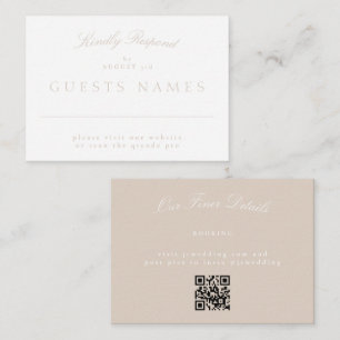 Elegant Classic Rosa Bröllop QR CODE OSA Anteckningskort
