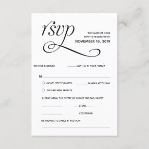 Elegant Classic RSVP (Svar) Bifogad Kort