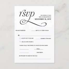 Elegant Classic RSVP (Svars) Bifogad Kort