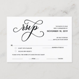 Elegant Classic RSVP (Svars) Bifogad Kort