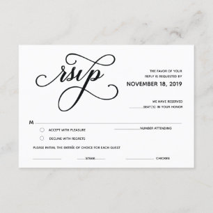 Elegant Classic RSVP (Svars) Bifogad Kort