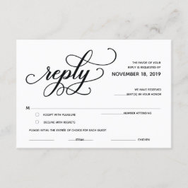 Elegant Classic RSVP (Svars) Bifogad Kort