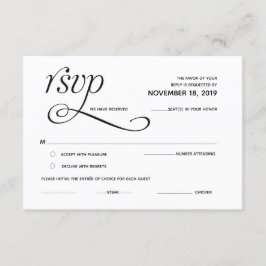 Elegant Classic RSVP (Svars) Bifogad Kort