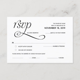 Elegant Classic RSVP (Svars) Bifogad Kort