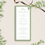 Elegant Classic Sage Green Border Script Wedding Meny<br><div class="desc">This formal wedding menu features a timeless sage green border paired with elegant script typography for a refined and classic look. Designed to complement traditional, garden, and minimalist weddings, the soft green tones add warmth while maintaining a clean and sophisticated aesthetic. Perfect for formal receptions, plated dinners, or elegant wedding...</div>