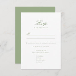Elegant Classic Sage Green Monogram Crest Wedding OSA Kort