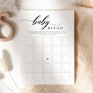 Elegant Classic Script Baby Shower Bingo Game Inbjudningar
