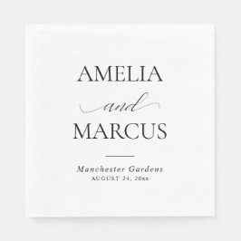 Elegant Classic Script Calligraphy Wedding Pappersservett