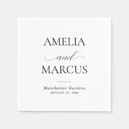 Elegant Classic Script Calligraphy Wedding Pappersservett
