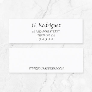 Elegant Classic Serif Teckensnitt. Adress 05. Mini Visitkort