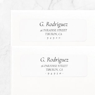 Elegant Classic Serif Teckensnitt. Returadress 05. Etikett