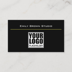Elegant Classic Simple Black Studio Logotyp Templa Visitkort