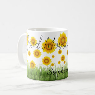 Elegant Classic Solrosdypografi Kaffemugg