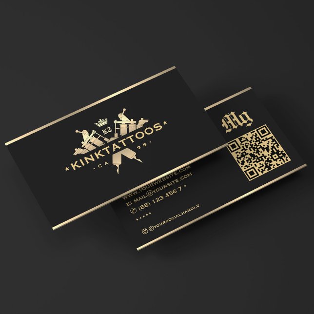 Elegant Classic Tattooist Tattoo Artist Black Visitkort (Elegant Classic Tattooist Tattoo Artist Black Business Card
)