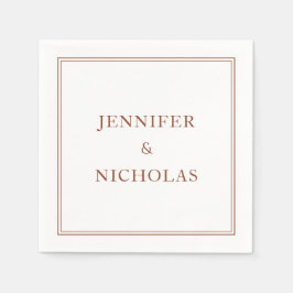 Elegant Classic Terracotta Bröllop Pappersservett