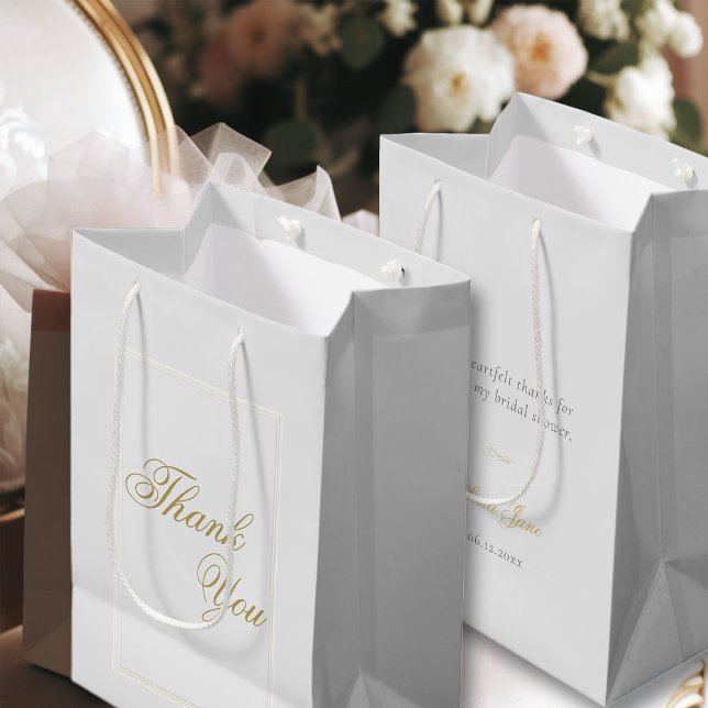 Elegant Classic Triple Ram Ivory Möhippa (formal flourish calligraphy gold ivory white bridal shower thank you personalized gift bag)