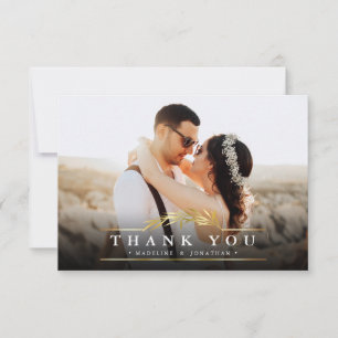 Elegant Classic Typography Photo Bröllop Tack Kort