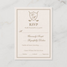 Elegant Classic Vapensköld Monogram Golf Bröllop
