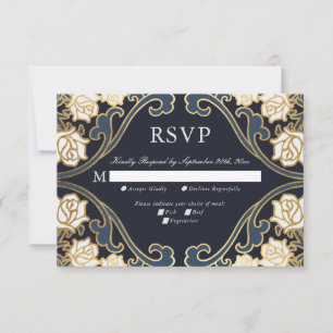 Elegant Classic Victorian Bröllop OSA Card Kort