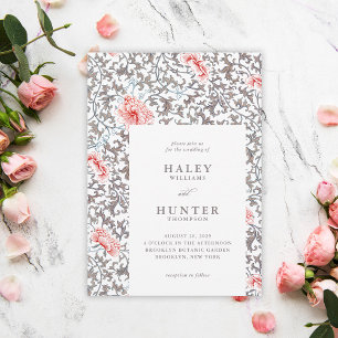 Elegant Classic Vintage Botanical Bröllop Inbjudningar