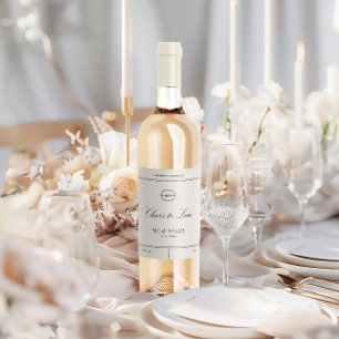 Elegant Classic Vintage bröllop Vinflaska Etikett